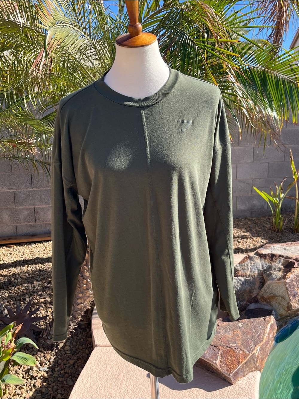 Gymshark Olive Crewneck Long Sleeve Top